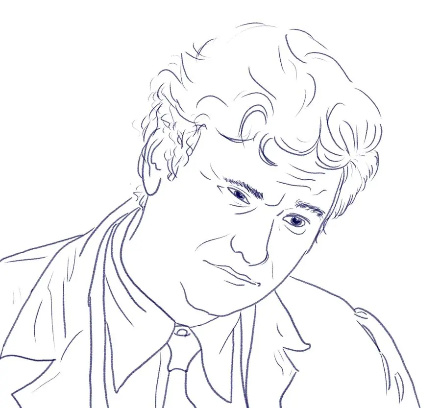 Line-art trace study of Columbo by PalePixel