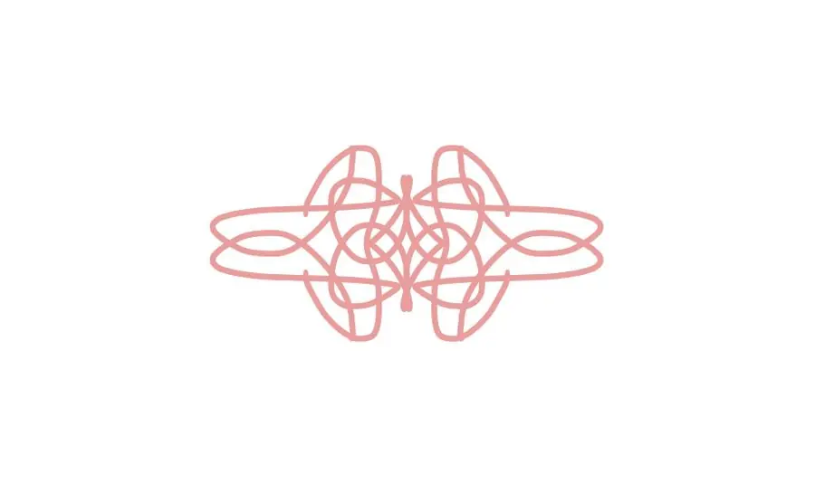 Symmetrical blush-pink line pattern